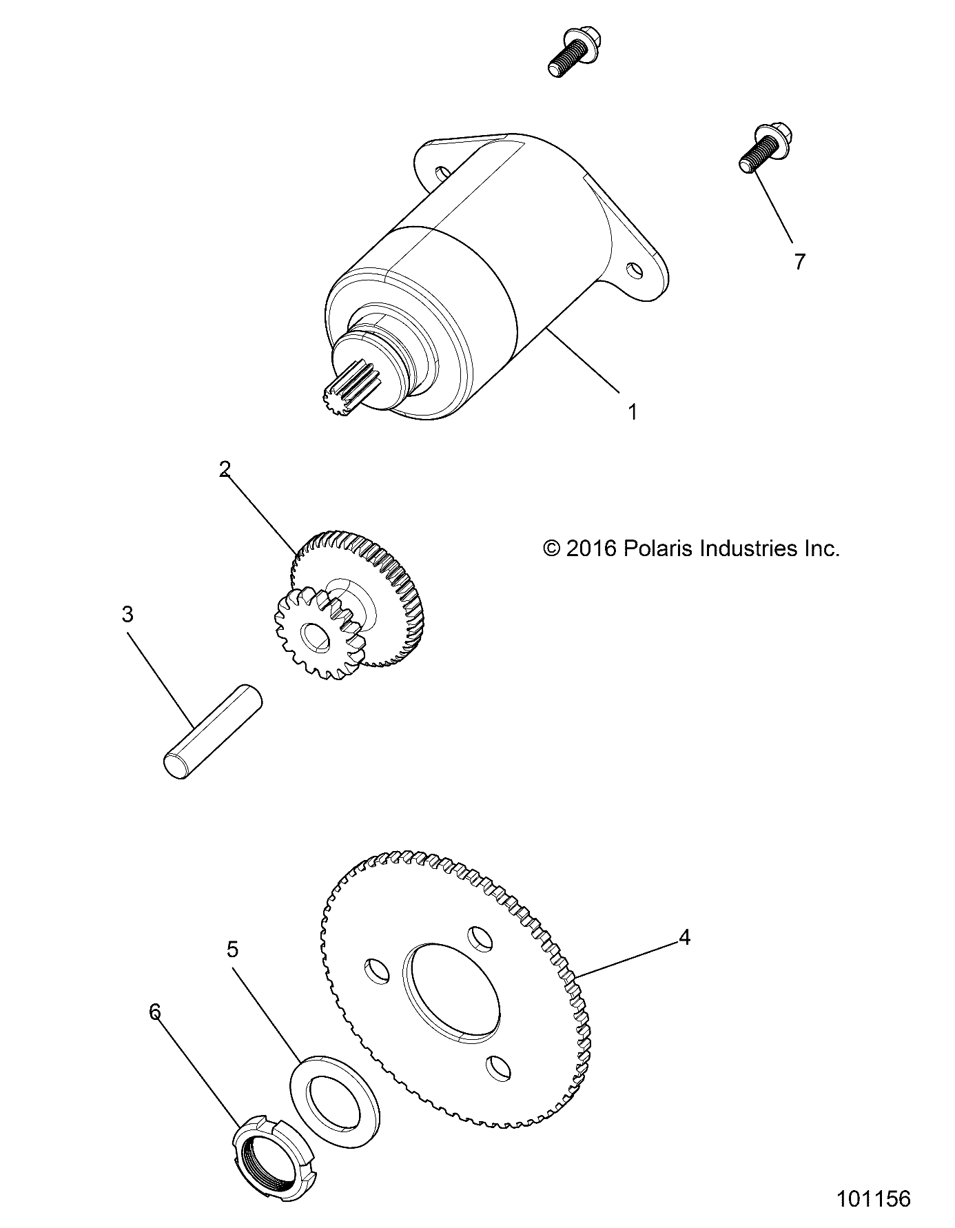ENGINE, STARTER MOTOR